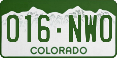 CO license plate 016NWO