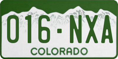 CO license plate 016NXA