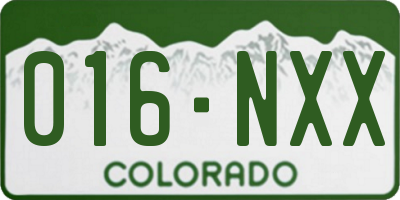 CO license plate 016NXX