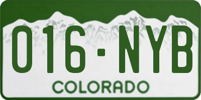 CO license plate 016NYB