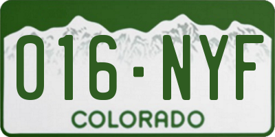 CO license plate 016NYF