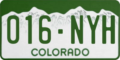 CO license plate 016NYH