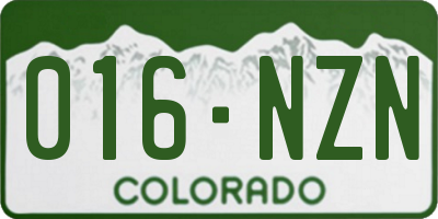 CO license plate 016NZN