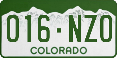 CO license plate 016NZO
