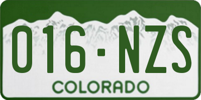 CO license plate 016NZS