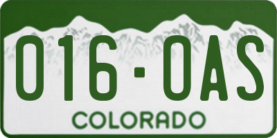 CO license plate 016OAS