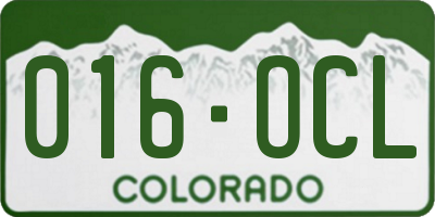 CO license plate 016OCL