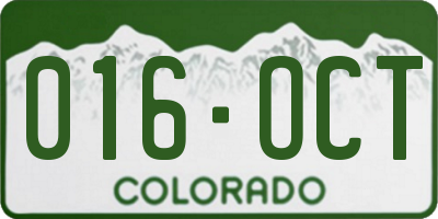 CO license plate 016OCT
