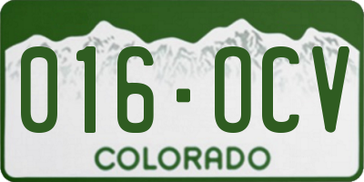 CO license plate 016OCV
