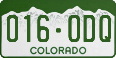 CO license plate 016ODQ