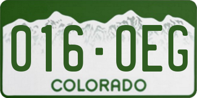 CO license plate 016OEG