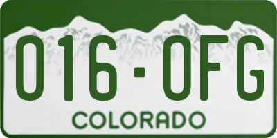 CO license plate 016OFG