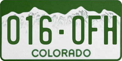 CO license plate 016OFH