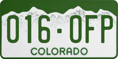 CO license plate 016OFP