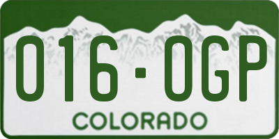 CO license plate 016OGP