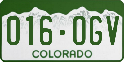CO license plate 016OGV