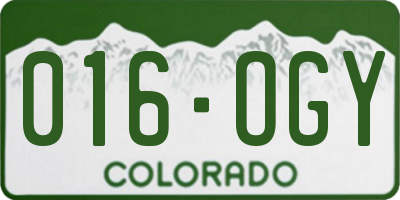 CO license plate 016OGY