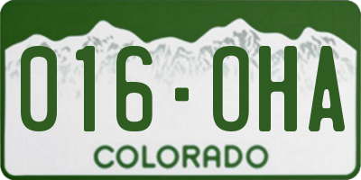 CO license plate 016OHA