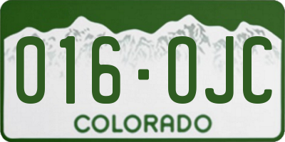 CO license plate 016OJC