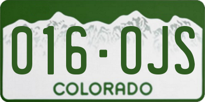 CO license plate 016OJS