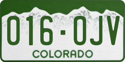 CO license plate 016OJV