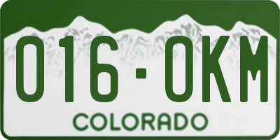 CO license plate 016OKM