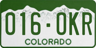 CO license plate 016OKR