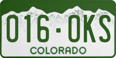 CO license plate 016OKS