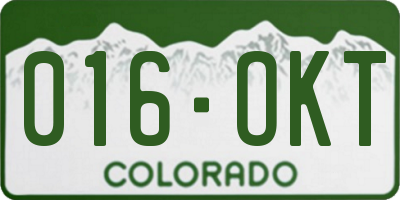 CO license plate 016OKT