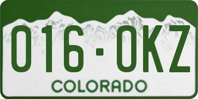 CO license plate 016OKZ