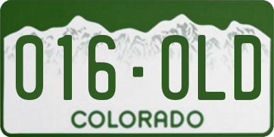CO license plate 016OLD