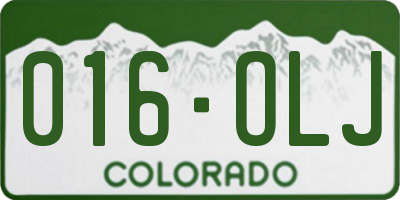 CO license plate 016OLJ