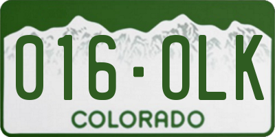 CO license plate 016OLK