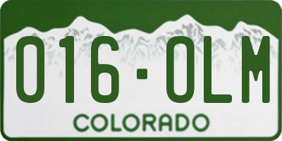 CO license plate 016OLM