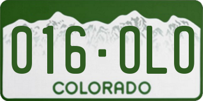 CO license plate 016OLO