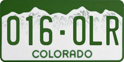 CO license plate 016OLR