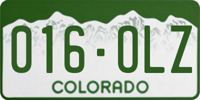 CO license plate 016OLZ