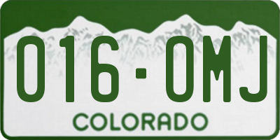 CO license plate 016OMJ
