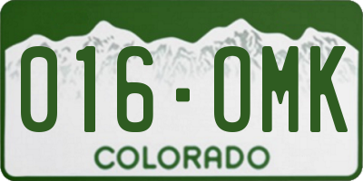 CO license plate 016OMK