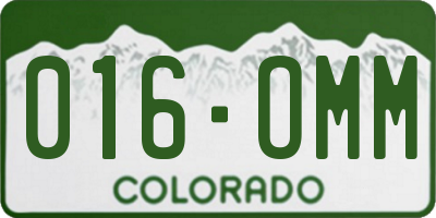 CO license plate 016OMM