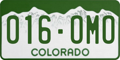 CO license plate 016OMO
