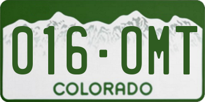 CO license plate 016OMT