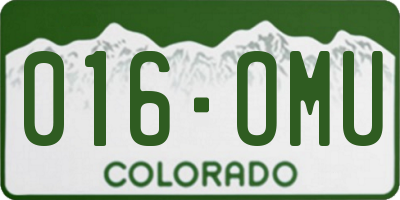 CO license plate 016OMU