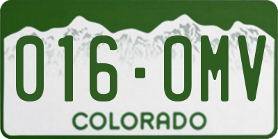 CO license plate 016OMV