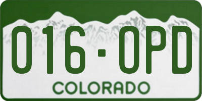 CO license plate 016OPD