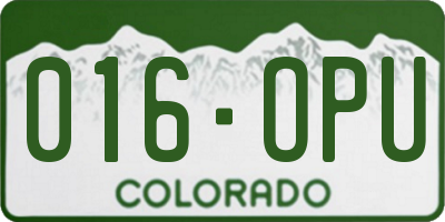 CO license plate 016OPU