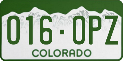 CO license plate 016OPZ