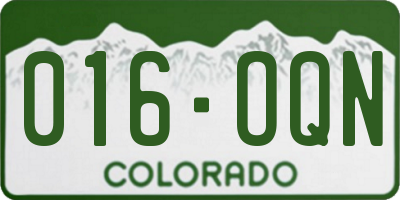 CO license plate 016OQN