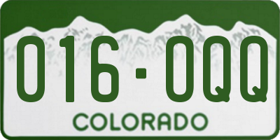 CO license plate 016OQQ