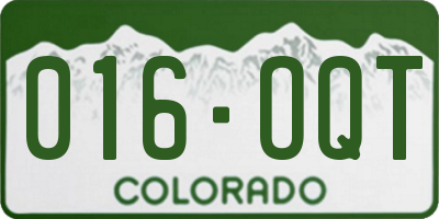 CO license plate 016OQT